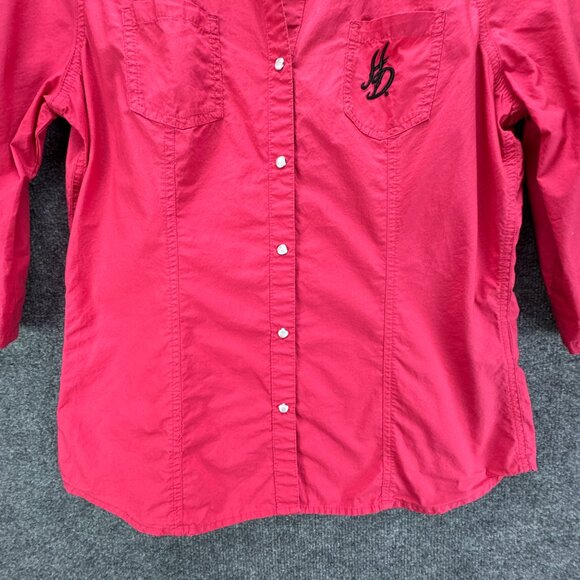 Harley Davidson Shirt Womens Large Pink Pearl Snap Embroidered Studded Bikercore - Picture 3 of 16